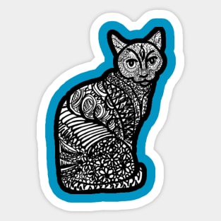 Beautiful Cat - zen doodle style Sticker